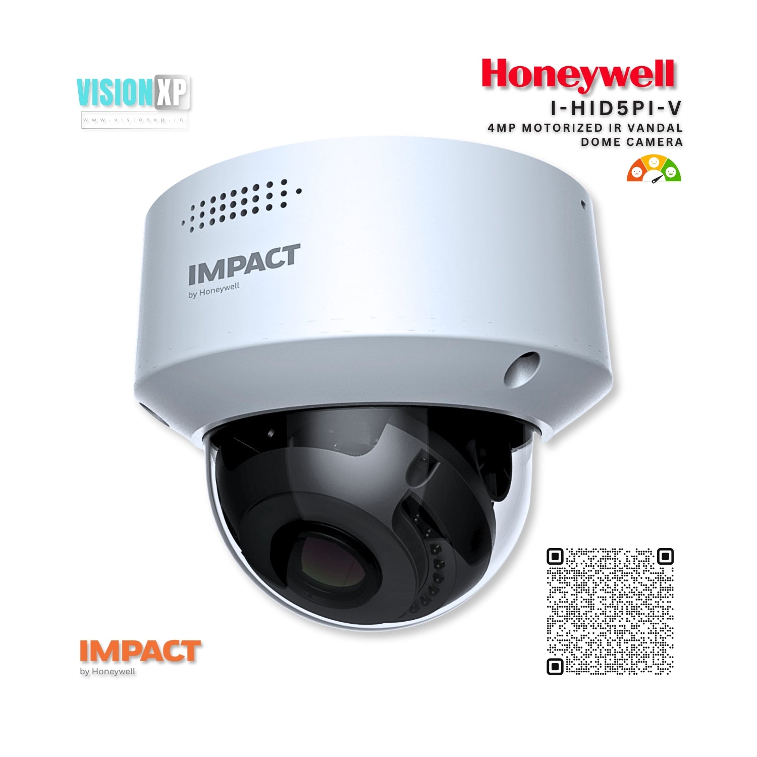 Honeywell Impact I-HID5PI-VS 4MP Motorized Lens Starlight IP IR Dome Camera Honeywell Impact I-HID5PI-VS 4MP Motorized Lens Starlight IP IR Dome Camera